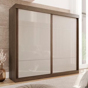 Guarda-roupa Casal 2 Portas de Correr 6 Gavetas Fortaleza - Mais Móvei Newcanion/offwhite