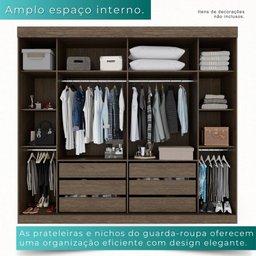 Guarda-roupa Casal 2 Portas de Correr 6 Gavetas Fortaleza - Mais Móvei Newcanion/offwhite - 3