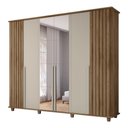 Ver imagem 3 de Roupeiro 6 Portas Potenza Cinamomo Off White com Espelho