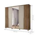 Ver imagem 2 de Roupeiro 6 Portas Potenza Cinamomo Off White com Espelho