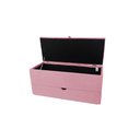 Ver imagem 2 de Recamier Puff Baú Sapateira e Gaveta 90 Cm para Cama de Solteiro - Rosa Claro