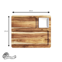 Ver imagem 3 de Petisqueira com Pote e 2 Divisões de Madeira Teca 28x23 Cm