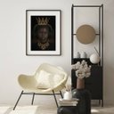 Ver imagem 1 de Quadro Menina Negra Fone Ouvido - 60x48cm:madeira Preta