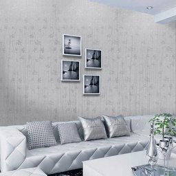 Papel de Parede Adesivo Lavavel Texturizado Linhas e Folhas Cinza 500x60cm - 6
