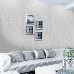 Papel de Parede Adesivo Lavavel Texturizado Linhas e Folhas Cinza 5m Open Star 32948 - 5