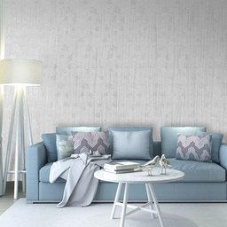 Papel de Parede Adesivo Lavavel Texturizado Linhas e Folhas Cinza 5m Open Star 32948 - 2