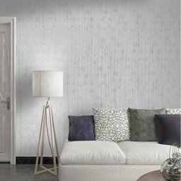 Papel de Parede Adesivo Lavavel Texturizado Linhas e Folhas Cinza 5m Open Star 32948 - 6