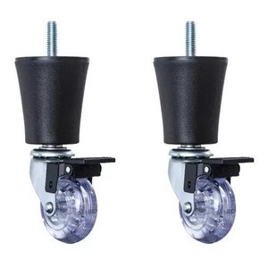 Kit 2 Pcs Pe de Cama Box Rodizio Sq50 Gel com Trava:preto