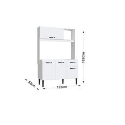 Cozinha Compacta 4 Portas 1 Gaveta 1 Nicho Katy  Móveis - 3