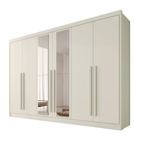 Guarda Roupas 6 Portas Alba Plus com Espelho 100% Mdf – Mademarcs