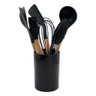 Conjunto de Utensilios Silicone 8 Peças - Preto - 8
