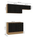 Ver imagem 3 de Cozinha Modulada 3 Peças com 2 Aéreos e 2 Balcões Conecta Frise Yescasa Cinamomo/Preto