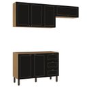 Ver imagem 6 de Cozinha Modulada 3 Peças com 2 Aéreos e 2 Balcões Conecta Frise Yescasa Cinamomo/Preto