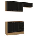 Ver imagem 2 de Cozinha Modulada 3 Peças com 2 Aéreos e 2 Balcões Conecta Frise Yescasa Cinamomo/Preto