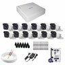 Kit 12 Câmeras De Segurança Hilook Bullet Hd Thc-B110c-P 720P 1Mp Uso Externo + Dvr Hilook + Hd 1Tb  - 1