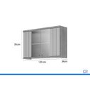Ver imagem 3 de Armário Aéreo Cozinha Elena 2 Ptas c/Vid 120cm Titanium MGM