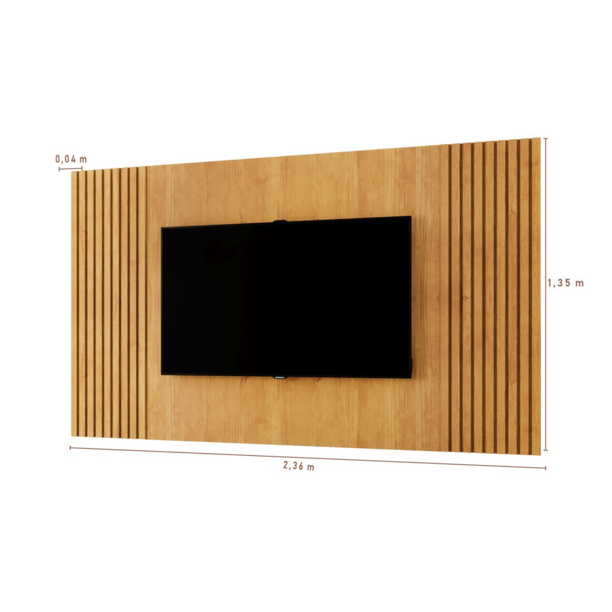 Painel para Tv até 65 Polegadas Piazza com Detalhes Ripados 236cm - Mavaular: Naturalle - 2