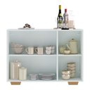 Ver imagem 3 de Aparador Buffet 3 Portas Com Pés Quadrados Veneza Multimóveis V1010 Branco/Natural Branco/Natural