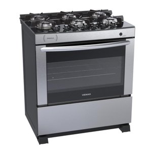 FOGAO 6 BOCAS VENAX DELPLUS VITREO BL INOX GAS GLP