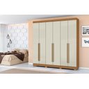 Ver imagem 1 de Guarda Roupa 230cm Casal 6 Portas 2 Gavetas - Cinamomo/ Areia Aramóveis