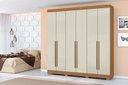 Ver imagem 1 de Guarda Roupa 230cm Casal 6 Portas 2 Gavetas - Cinamomo/ Areia Aramóveis