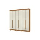 Ver imagem 2 de Guarda Roupa 230cm Casal 6 Portas 2 Gavetas - Cinamomo/ Areia Aramóveis