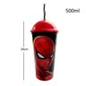 Copo Shake Com Canudo Infantil Spider Man E Superman 500Ml - 5