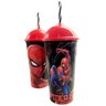 Copo Shake Com Canudo Infantil Spider Man E Superman 500Ml - 4