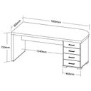 Ver imagem 3 de Escrivaninha Mesa Escritório em L Diretor Tamburato Ld com 4 Gavetas 180cm Marrom/Nogal/Preto Artany