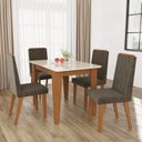Ver imagem 1 de Conjunto de Sala de Jantar 4 Cadeiras Roma Marrom/Freijo Off White/Tec Capuccino