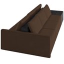 Ver imagem 7 de Sofá Ilha Modular para Sala 312cm com Puff Dublin K01 Veludo Marrom e Sintético Preto - Lyam Decor