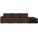 Ver imagem 3 de Sofá Ilha Modular para Sala 312cm com Puff Dublin K01 Veludo Marrom e Sintético Preto - Lyam Decor