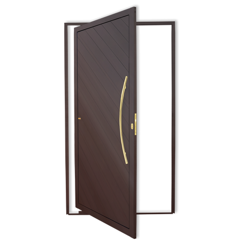 Porta Pivotante Lamb.Savana c/Puxador D. Sup.Marrom Corten Dourado 120 Brimak