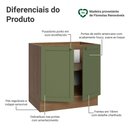 Ver imagem 3 de Balcão de Cozinha 80 cm 2 Portas (sem Tampo) Rustic/Verde Vik Madesa