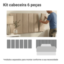 Ver imagem 5 de Cabeceira Estofada Modular Kit 6 Peças para Camas de Solteiro Imperial Madesa