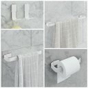Ver imagem 1 de Kit de Acessórios para Banheiro 5 Peças 2 Cabides Stander:branco