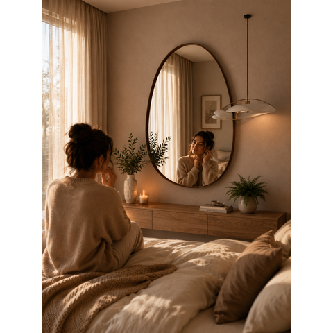 Espelhos Siesta - Linha Couro - - Caramelo - sem LED - 90x65