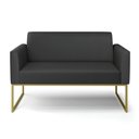 Ver imagem 3 de Sofá Namoradeira Base Industrial Dourado Marisa Corino Preto D03 - D'Rossi