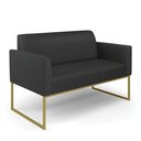 Ver imagem 1 de Sofá Namoradeira Base Industrial Dourado Marisa Corino Preto D03 - D'Rossi
