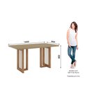 Ver imagem 2 de Mesa de Jantar 160cm Retangular 6 Lugares com Vidro Canto Arredondado Yara Henn
