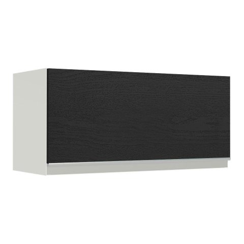 Armário de Cozinha Aéreo 70 cm 1 Porta Basculante Branco/Preto Glamy Madesa