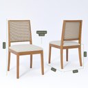 Ver imagem 4 de Conjunto Sala de Jantar Baobá 1,80x0,90 com 6 Cadeiras Buriti Estofada D28 - Madeira/Offwhite/Linho