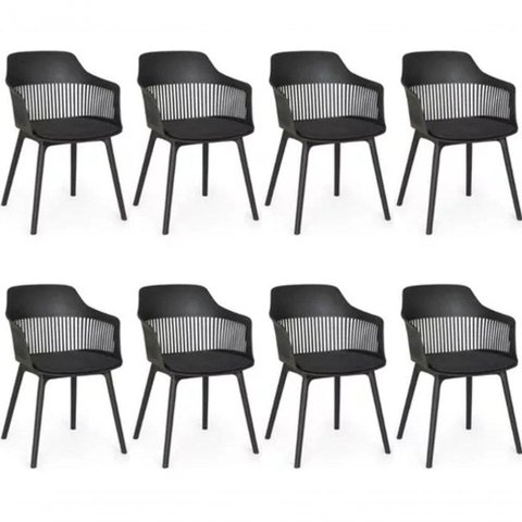Kit com 8 Cadeiras para Sala de Jantar Marcela Preto