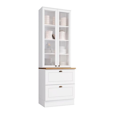 Cristaleira 02 Portas 02 Gavetas Americana Branco Hp/nature - Henn