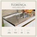Ver imagem 3 de Armário Cozinha Modulada Compacta Balcão com Pia 120cm Florença Multimóveis MCR2466 Branco
