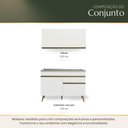 Ver imagem 7 de Armário Cozinha Modulada Compacta Balcão com Pia 120cm Florença Multimóveis MCR2466 Branco