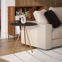 Ver imagem 1 de Mesa Lateral Decorativa Gabriela Base Cobre Tampo Redondo Preto