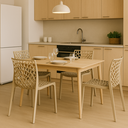 Ver imagem 1 de Kit 4 Cadeiras Gruvyer Fendi – Polipropileno Resistente, Design Moderno e Conforto