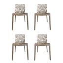 Ver imagem 2 de Kit 4 Cadeiras Gruvyer Fendi – Polipropileno Resistente, Design Moderno e Conforto