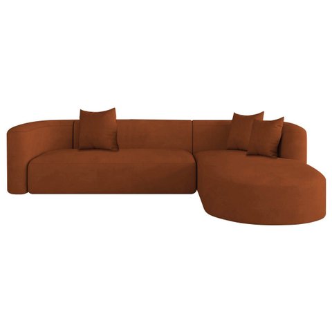 Sofá Modular Celinne Luxuoso Sala de Estar Decoração Luxo 265cm Suede